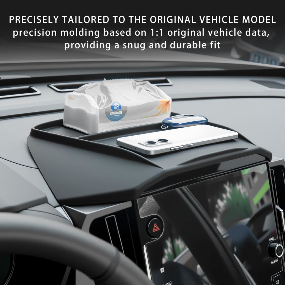 Treesiche Dashboard Panel Organizer fits for 2025 2026 Forester ＆ Outback ＆ Croosterk Accessories Center Console Organizer Anti-Slip Anti-Dust Waterproof Mats Silicone Black thumbnail 3