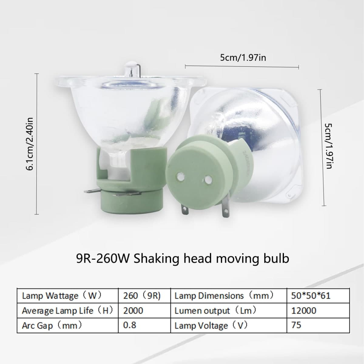 Pugody Premium Moving 9R 260W Beam Bulb，260W Stage Light Bulb，9R Platinum Stage Light，Professional 9R Beam Stage Lights，9R 260W Projector Lamps Stage Moving Beam Bulb thumbnail 3