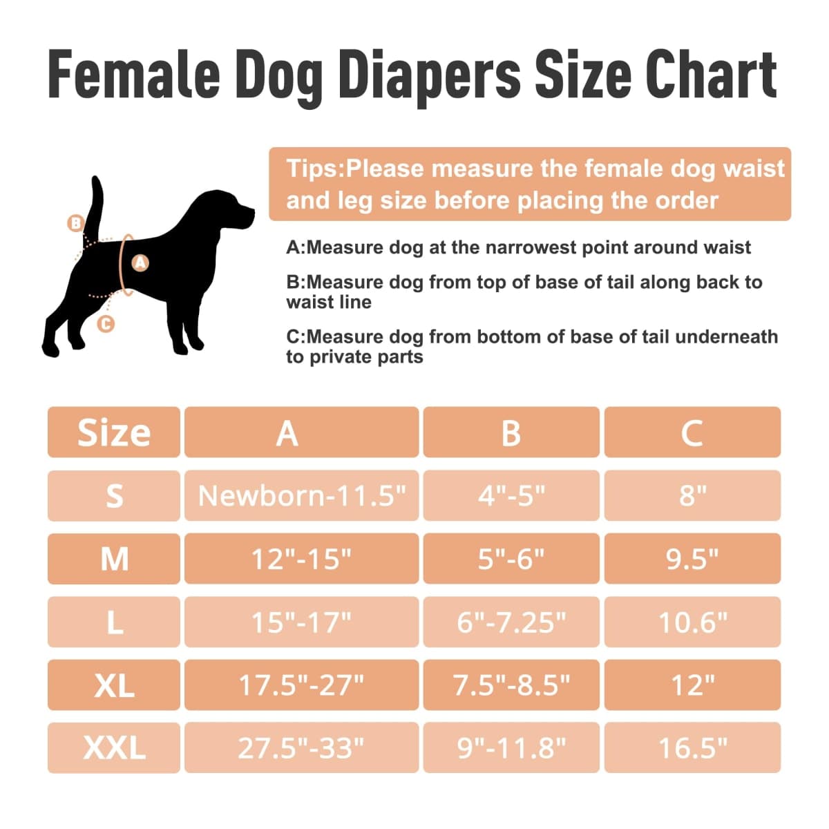 ZINGTERRA 5 Pack Washable Female Dog Diapers,Reusable Diaper for Doggie,Highly Absorbent Dog Diaper,Adjustable Leakproof Puppy Diapers Skirt for Heat,Incontinence,Period Doggy Nappies thumbnail 2