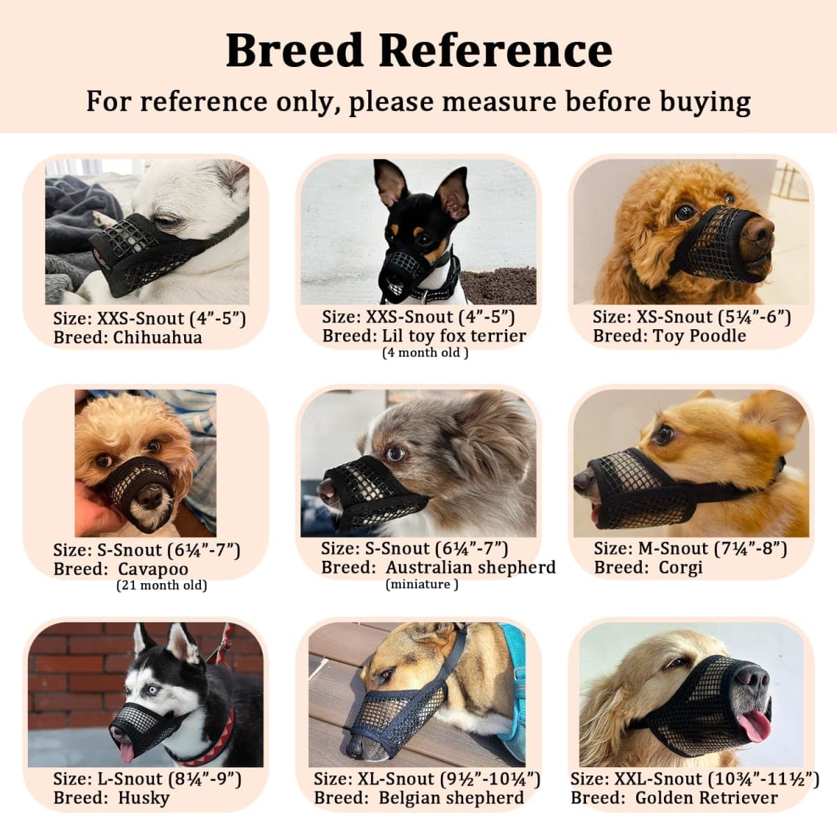 Mayerzon Dog Muzzle, Soft Mesh Muzzles for Small Medium Large Dogs Chihuahua Poodle Husky Labrador Retriever, Breathable Dog Mouth Guard for Biting Chewing Grooming, Allow Panting Drinking thumbnail 5