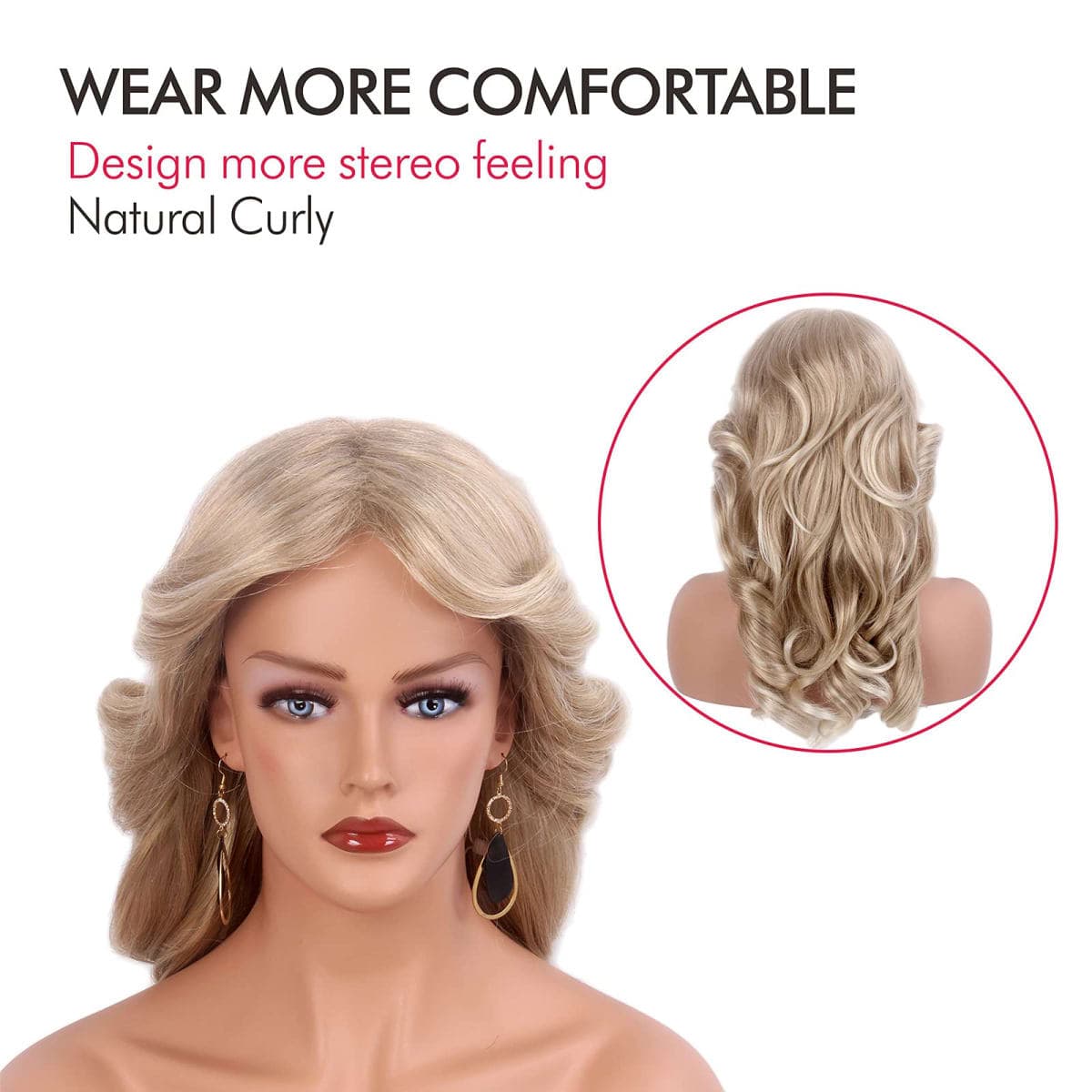 REEWES 70s Farrah Fawcett Wig - Vintage Blonde Synthetic Full Wig for Women - Feathered Disco Hair Wig thumbnail 2