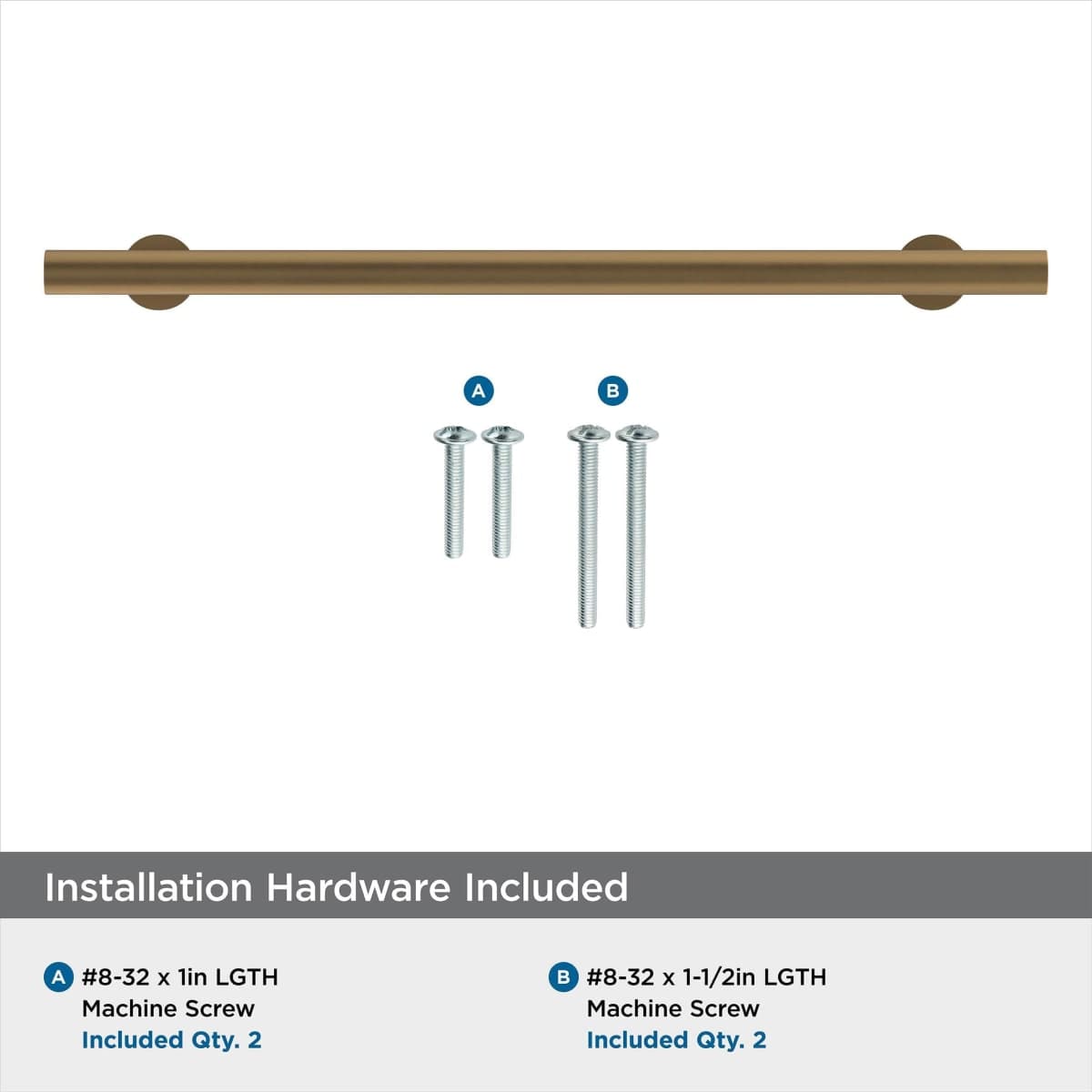 Amerock | Cabinet Pull | Champagne Bronze | 7-9/16 inch (192 mm) Center-to-Center | Radius | 1 Pack | Drawer Pull | Cabinet Handle | Cabinet Hardware thumbnail 5