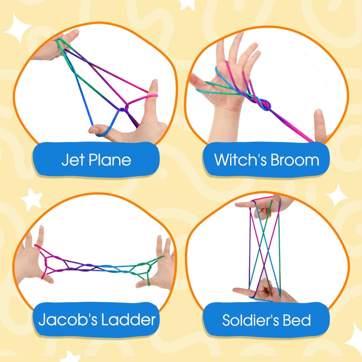 Kasfalci String Figure Game Book with String, Classic String Games with Step-by-Step Instructions, Fine Motor Skills Toys, String Figure Book, Gifts for Kids 6–12 Year Old, Girl Boy Gift, Kids Books thumbnail 4