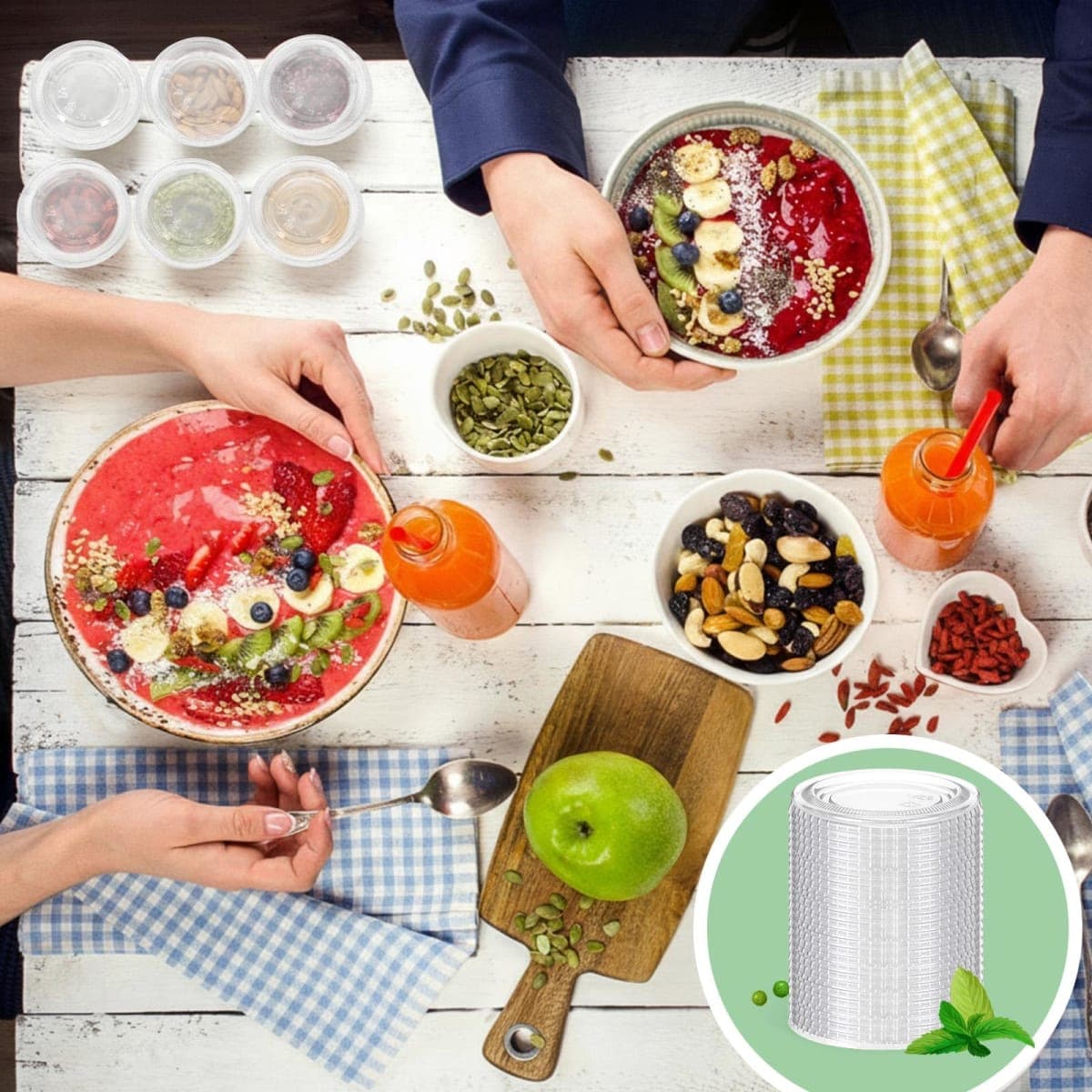 Acellegic 200 Pcs Plastic Cup Lids for Portion Cups Disposable Clear Portion Cup Lids Souffle Lid Plastic Food Prep Supplies for Restaurant, Cafe, Catering, Party (3.25oz 4.5oz 5oz) thumbnail 3