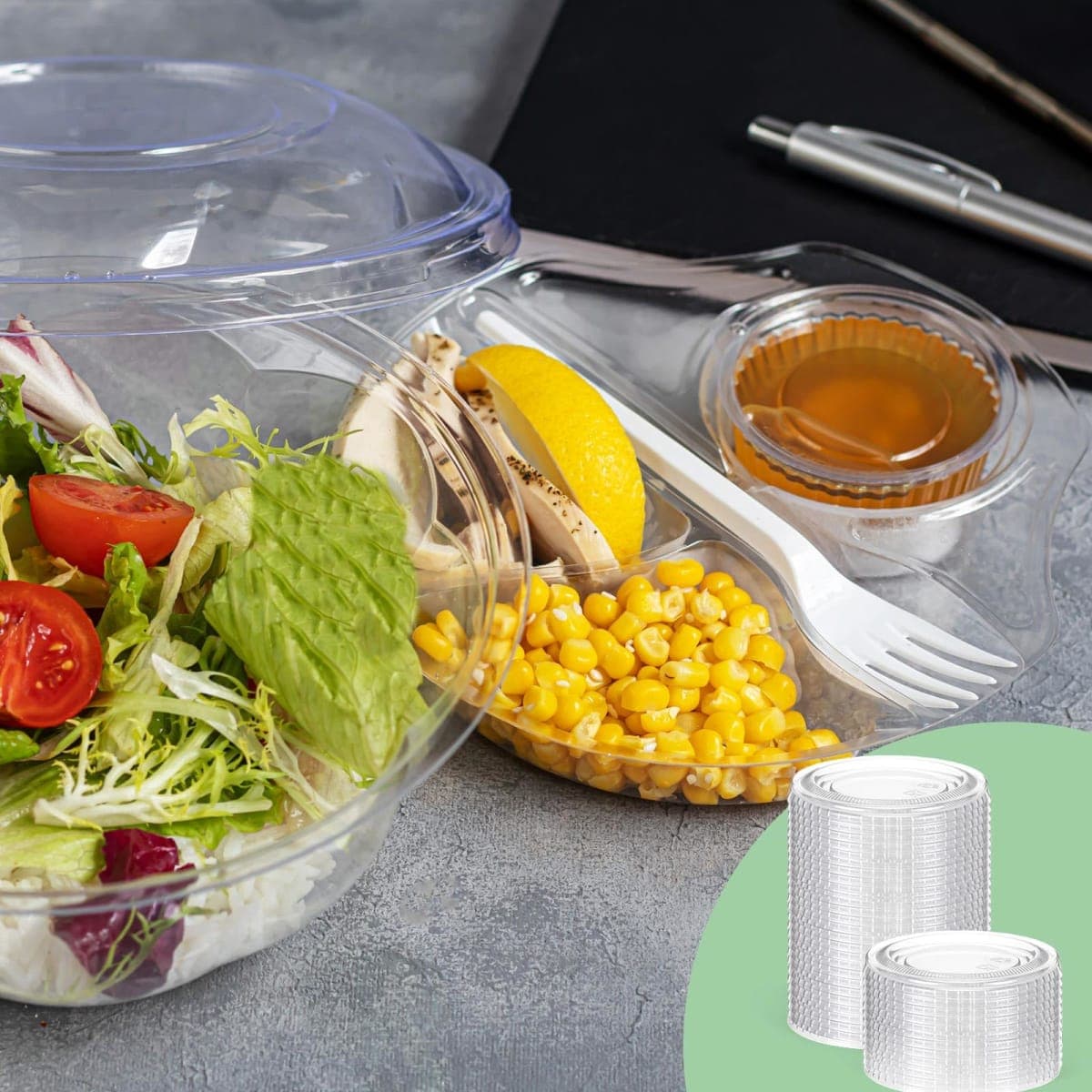 Acellegic 200 Pcs Plastic Cup Lids for Portion Cups Disposable Clear Portion Cup Lids Souffle Lid Plastic Food Prep Supplies for Restaurant, Cafe, Catering, Party (3.25oz 4.5oz 5oz) thumbnail 5