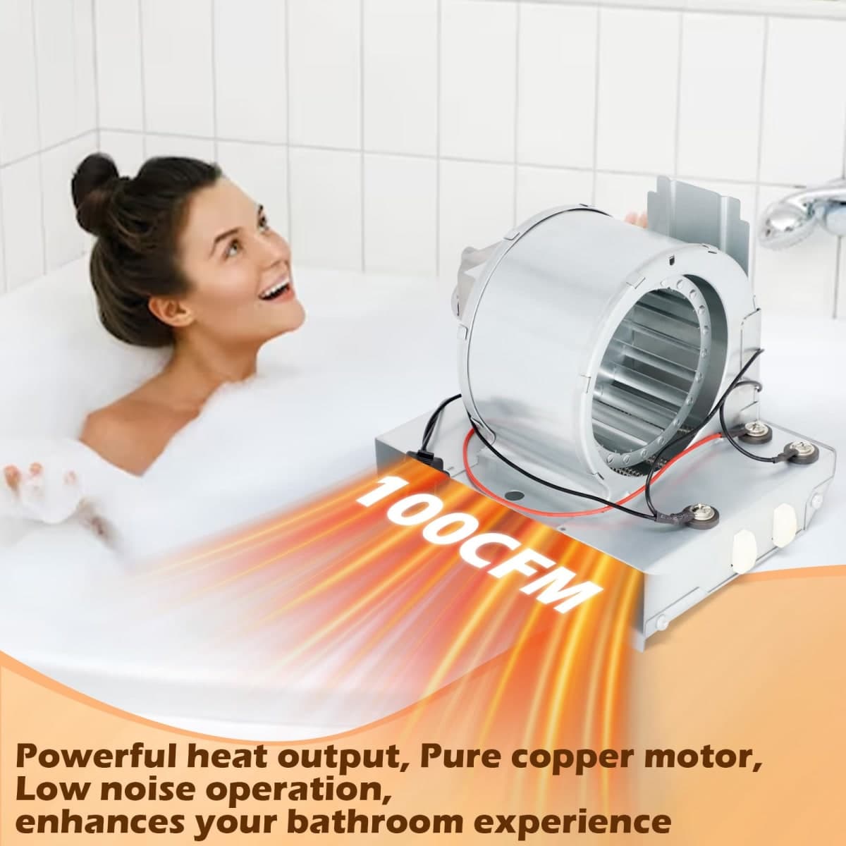 S97017648 Heater Motor Assembly Compatible with Broan Nutone 9965F, 605RP, 660RP, 665RF, 665RP, 665RSP, 9065-R02 Bathroom Fan Motor Replacement for Nu-Tone Heater thumbnail 5
