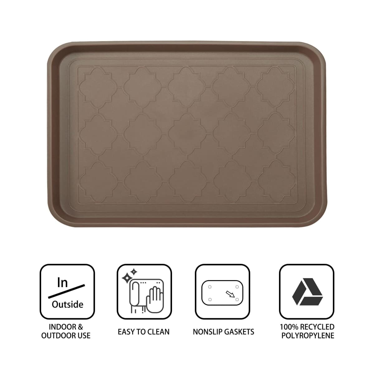 WATANIYA PET Boot Tray for Entryway Indoor, Heavy Duty Shoe Mat Tray 2 Packs, 16.7"x12.8" Waterproof Mat with Raised Edge, Outdoor Multi-Purpose for Boots, Shoes, Garden thumbnail 2