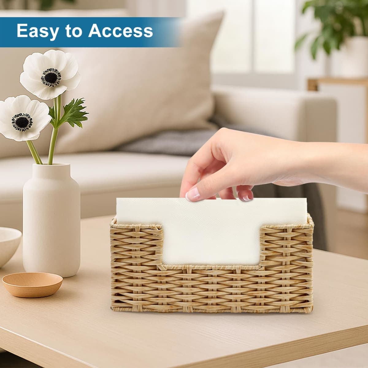 Paper Guest Towel Holder for Bathroom Napkin Holders Disposable Hand Face Towel Stand Modern Vertical Napkin Dispenser Holder Tray for Kitchen Table Tissue Holders Guest Bathroom Decor Essentials thumbnail 2