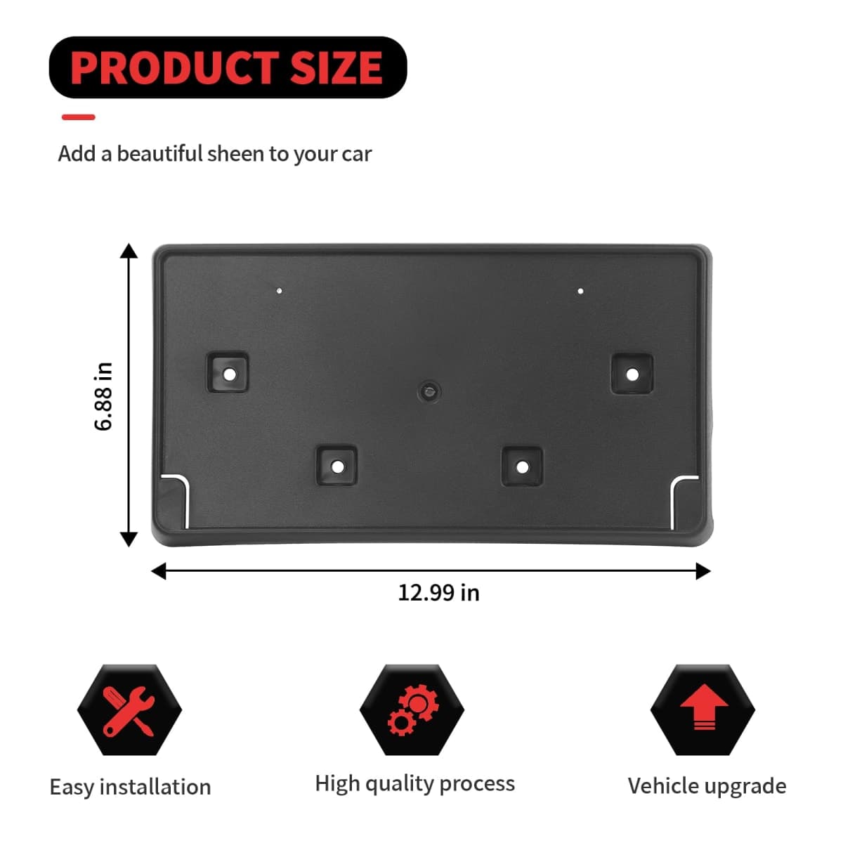 RT-TCZ License Plate Holder Front License Plate Frame Mount Bracket Accessories for Jeep Compass 2017-2021 thumbnail 4