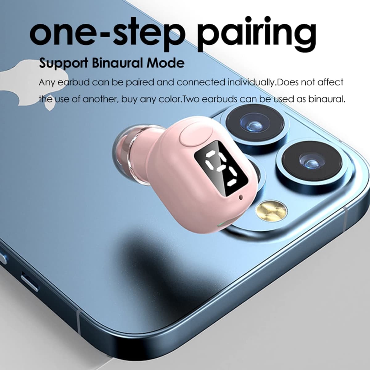 Invisible Single Bluetooth Earbuds Smallest Tiny Hidden Headphones for Work Small Sleep Ear Buds Mini Spy Microphone Wireless Hidden Secret Micro Earbuds for Small Ears Discreet Earpiece - Pink thumbnail 3