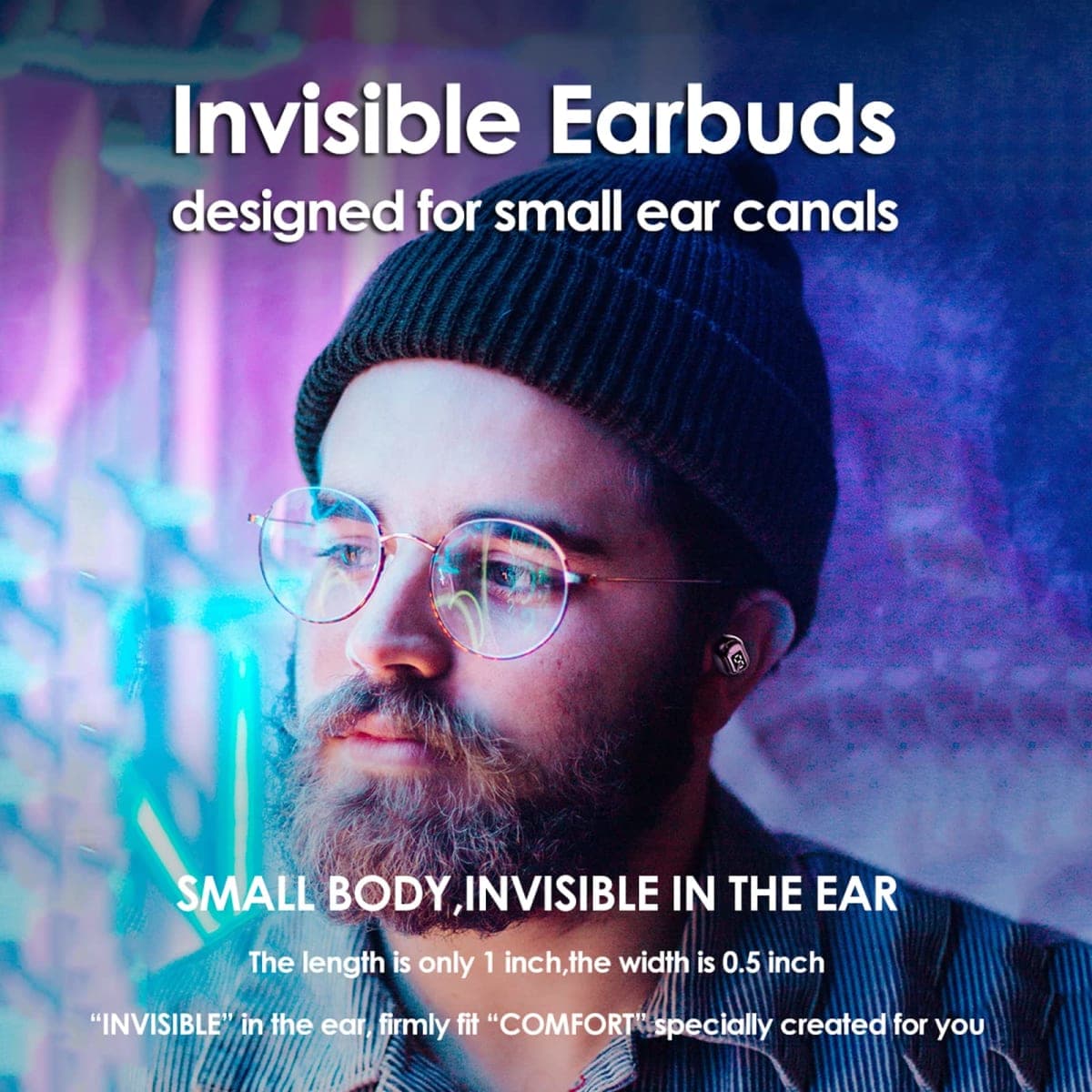 Invisible Single Bluetooth Earbuds Smallest Tiny Hidden Headphones for Work Small Sleep Ear Buds Mini Spy Microphone Wireless Hidden Secret Micro Earbuds for Small Ears Discreet Earpiece - Pink thumbnail 4