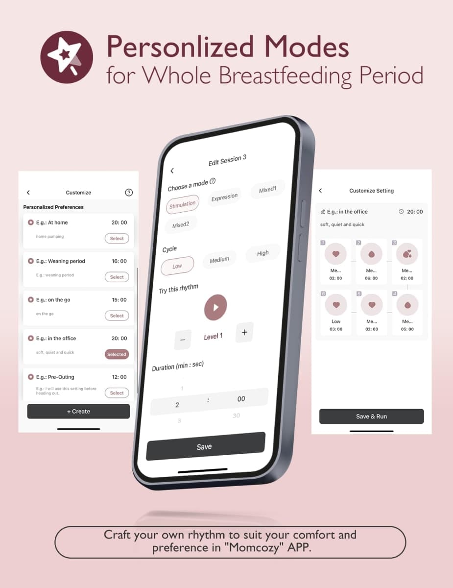 Momcozy Wearable Breast Pump M9, Hospital Grade Medical App-Controlled Hands-Free Electric Breast Pump Red 2 Count thumbnail 3
