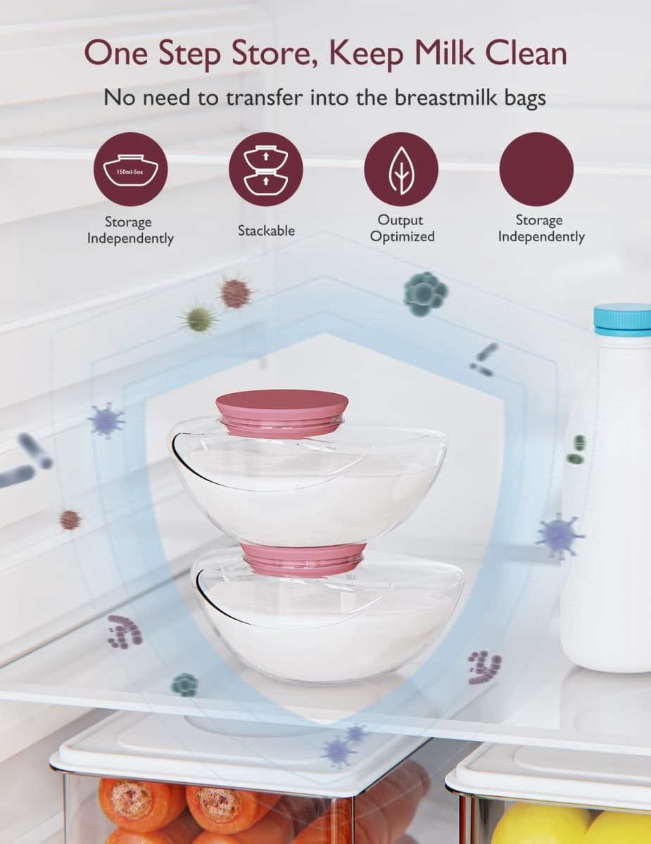 Momcozy Wearable Breast Pump M9, Hospital Grade Medical App-Controlled Hands-Free Electric Breast Pump Red 2 Count thumbnail 4