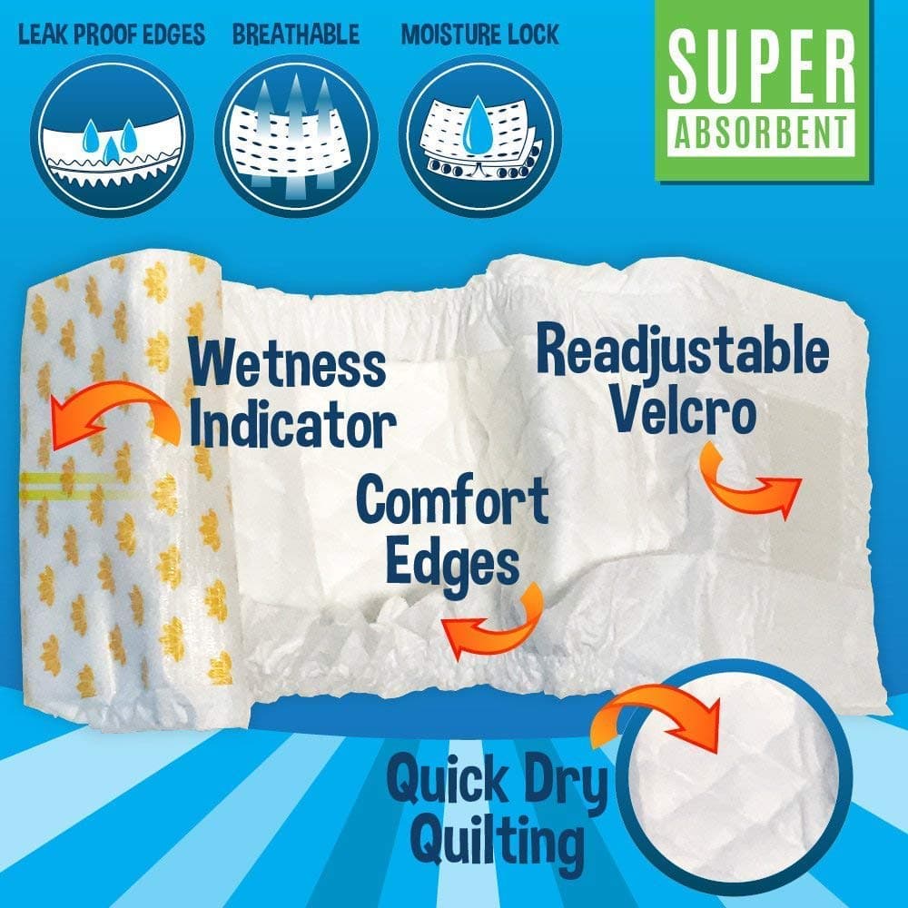Bodhi Dog Disposable Male Dog Diapers - Super Absorbent, Leak-Proof Pee Wraps - Adjustable Fit, Comfortable Design, Advanced Moisture Control, and Wetness Indicator - Medium (20 Count) thumbnail 3