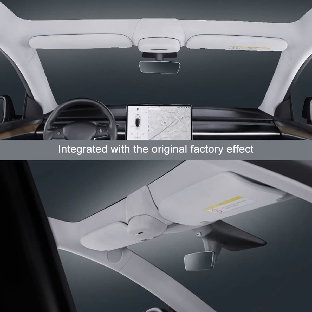 Car Sunglasses Holder, Car Glasses Case Flocking Sunglasses Storage Box Replacement for Model Y 2020‑2023 (ABS) thumbnail 5