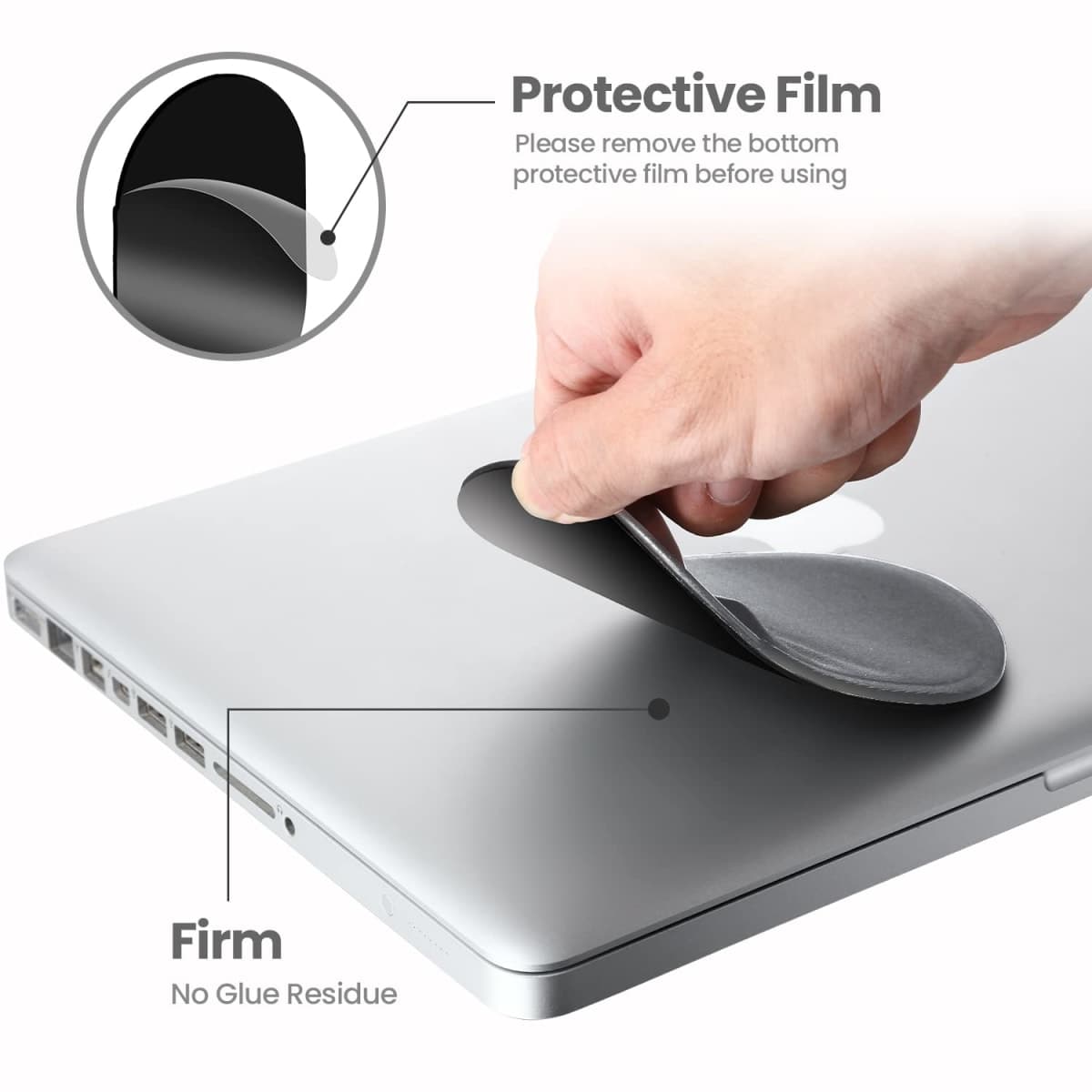 Epessa Universal Stick-On Mouse Pouch, Holder for Wireless Mouse, Sleeve for Laptop, Reusable Adhesive, No Glue Residue, Compatible with iPad or MacBook (Grey) thumbnail 3