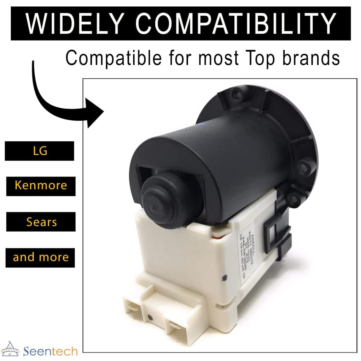 4681EA2001T Washer Drain Pump Motor Exact Fit for Kenmore & LG washer drain pump by Seentech - Replaces Part Numbers AP5328388, 2003273, 4681EA2001D, 4681EA2001N, 4681EA1007G and More thumbnail 3