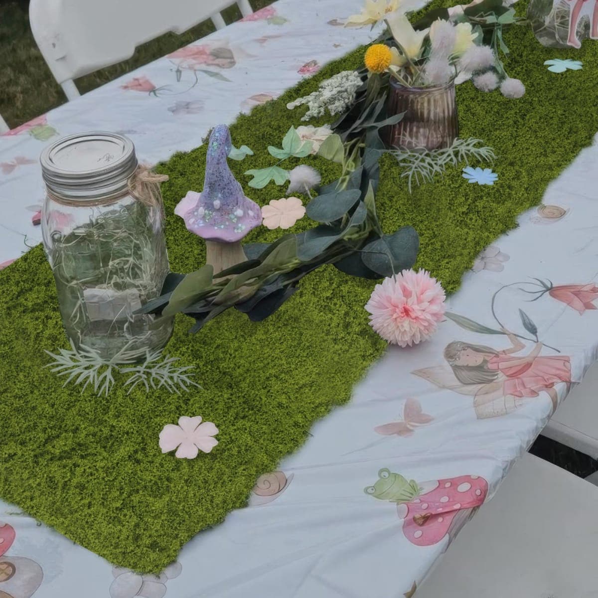 ACRYCS Fake Green Moss Roll Table Runner Faux Moss Adhesive Fairy Garden Grass 12" x 71" Artificial Moss for Indoor Plants Wall Crafts DIY Table Centerpieces Fairy Woodland Floral Wedding 30x180cm thumbnail 4