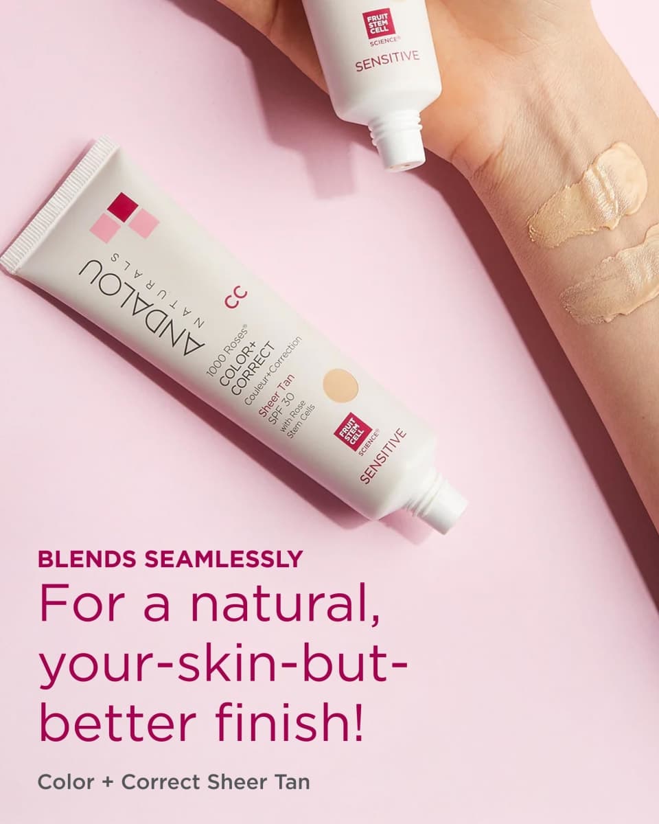 Andalou Naturals 1000 Roses CC Color + Correct Sheer Tan SPF 30, 2 fl. Oz., 59.1 ml (Pack of 1) thumbnail 4