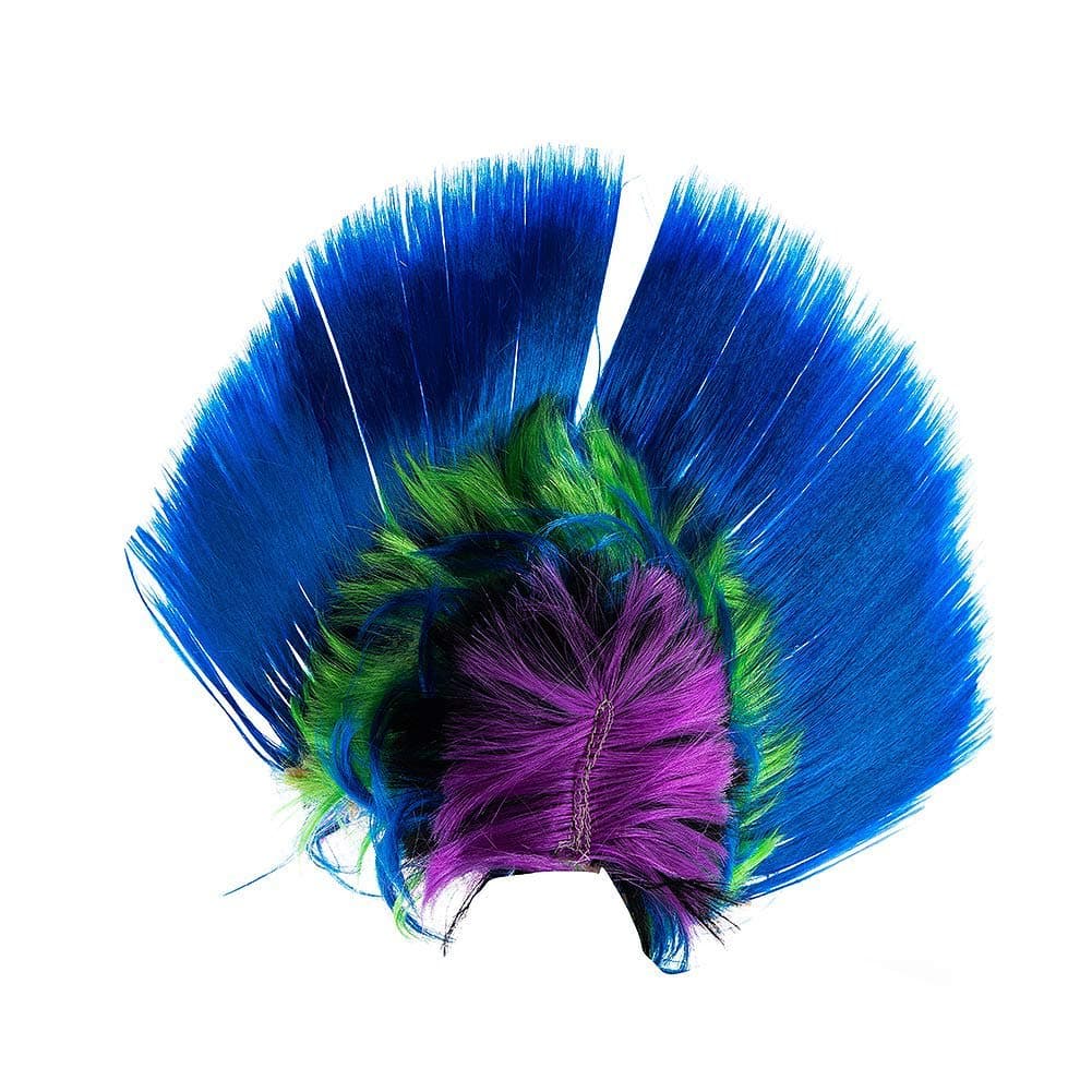 Easyinsmile Rainbow Mohawk Wig Hallowmas Masquerade Punk Mohican Hairstyle Cockscomb Hair Cosplay Wig (sapphire) thumbnail 2