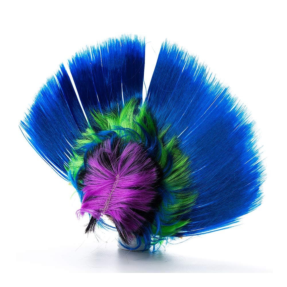 Easyinsmile Rainbow Mohawk Wig Hallowmas Masquerade Punk Mohican Hairstyle Cockscomb Hair Cosplay Wig (sapphire) thumbnail 3