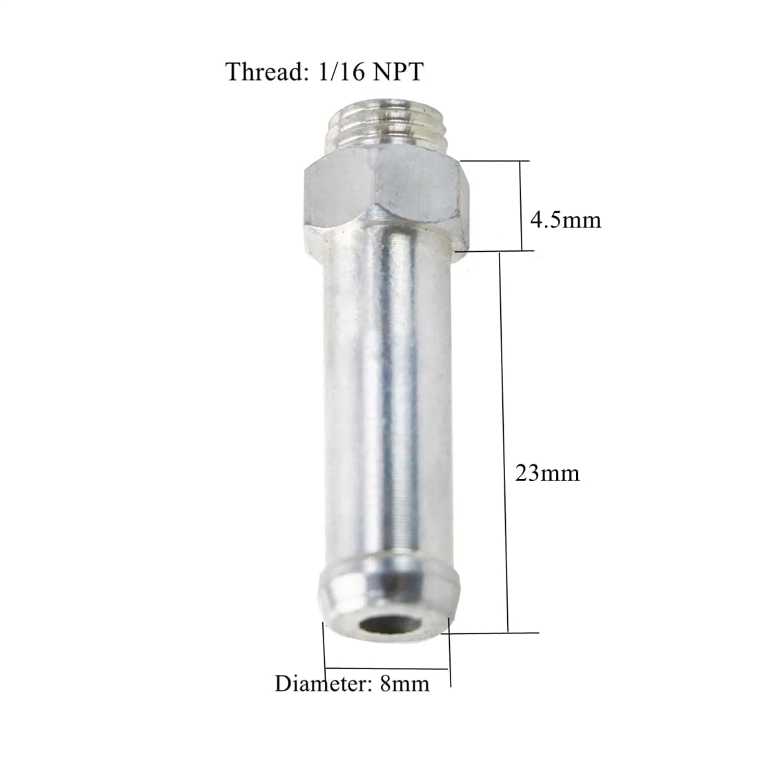 Oispyer 2PCS 1/16" NPT Radiator Aluminum Overflow Nipple Barb Hose Fitting for Universal Radiators Tank thumbnail 4