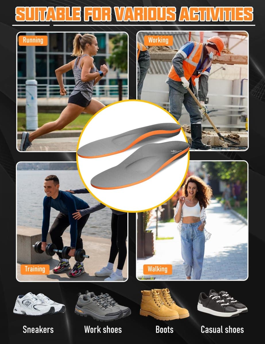 Deepballfeet Metatarsalgia Support Insoles with Built-In Metatarsal Pad for Men Women, Shoe Inserts for Morton’s Neuroma, Ball of Foot Pain Relief, Orthotic Arch Support Insoles for Standing All Day-C thumbnail 5