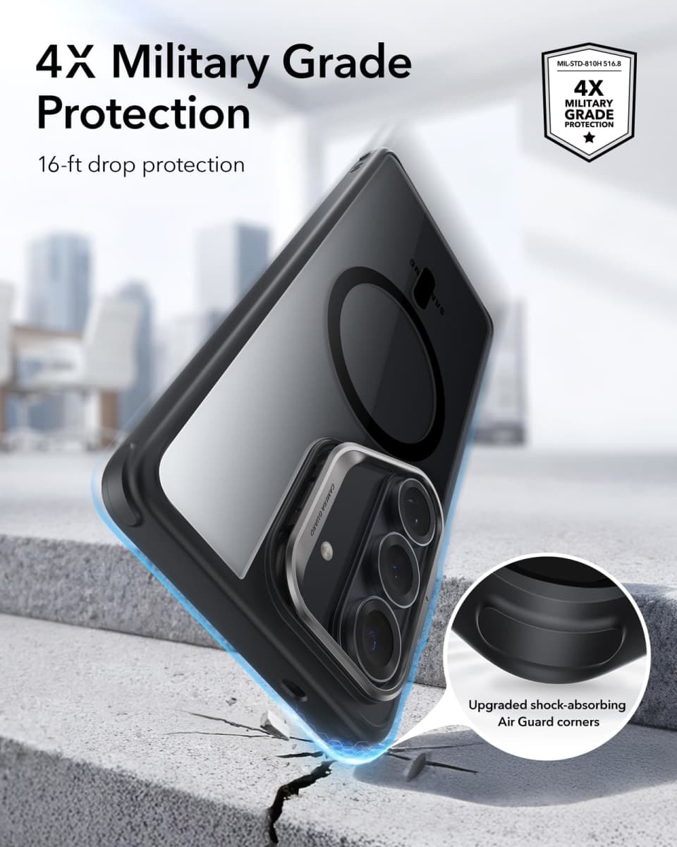 ESR for Samsung Galaxy S26 Ultra Phone Case with Stash Stand, Compatible with MagSafe, Military-Grade Protection, Magnetic Case for Samsung Galaxy S26 Ultra, Scratch-Resistant Back Cover, Clear Black thumbnail 3