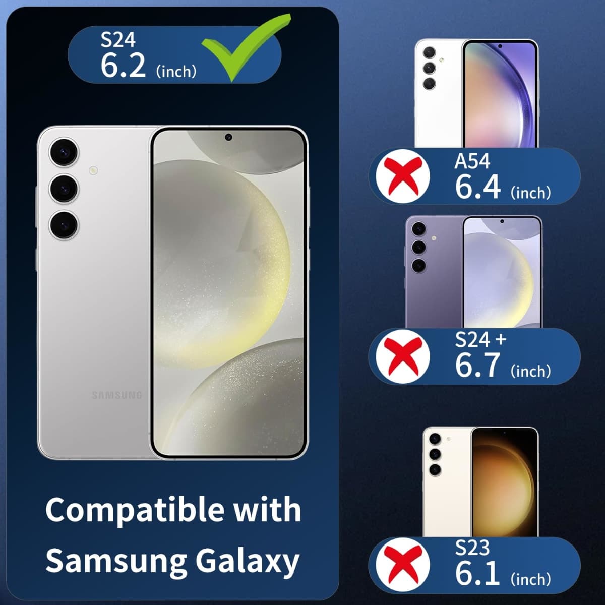 3 Pack Dengduoduo Camera Lens Protector for Samsung Galaxy S24, Tempered Glass Camera Protector Back Lens Cover, Ultra HD, 9H Hardness, Anti-Scratch, Case Friendly, Easy to Install [No Affect on Night thumbnail 2