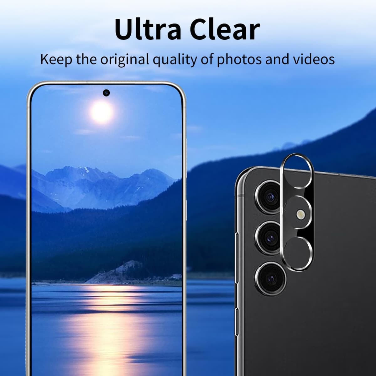 3 Pack Dengduoduo Camera Lens Protector for Samsung Galaxy S24, Tempered Glass Camera Protector Back Lens Cover, Ultra HD, 9H Hardness, Anti-Scratch, Case Friendly, Easy to Install [No Affect on Night thumbnail 3