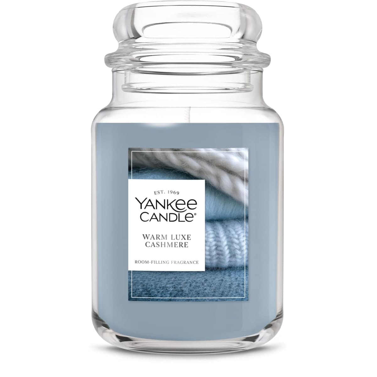Yankee Candle Large Jar Scented Candle with up to 150 Hour Burn Time, Premium Plant Wax Blend for Cleaner Consistent Burn and Room Filling Fragrance, 22 oz, Warm Luxe Cashmere