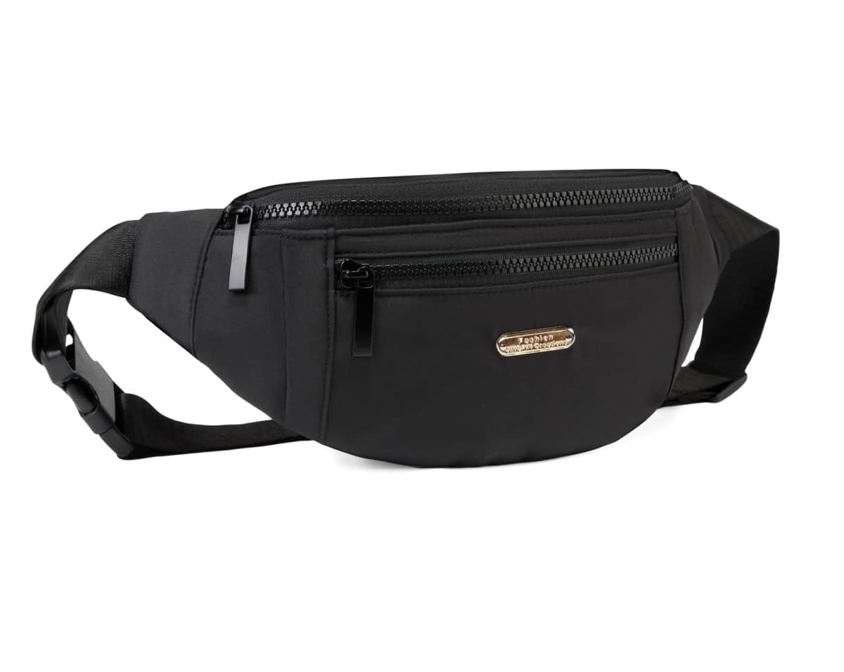 Fanny Pack Waist Pack for Women, Waterproof Waist Bag with Adjustable Strap for Travel Sports Running, T-black thumbnail 4