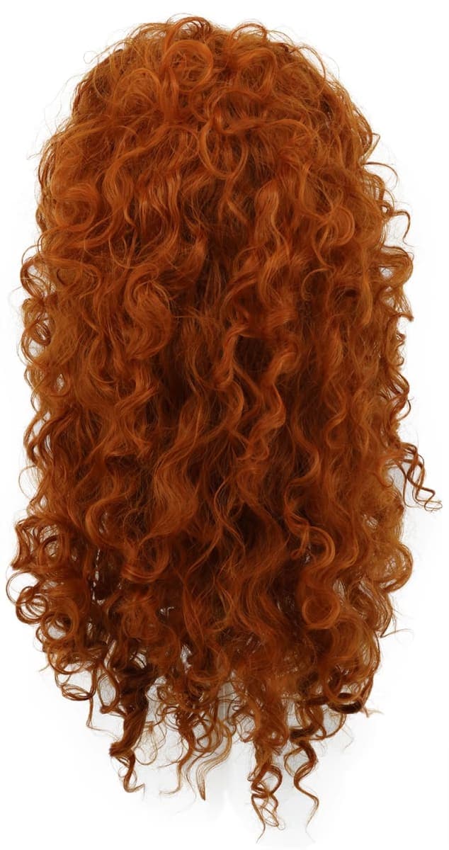 Yuehong Long Curly Orange Women Wig Red Curly Good Shape Wig Anime Cosplay Hair Heat Resistant Synthetic Fibers Soft Breathable Costume thumbnail 4