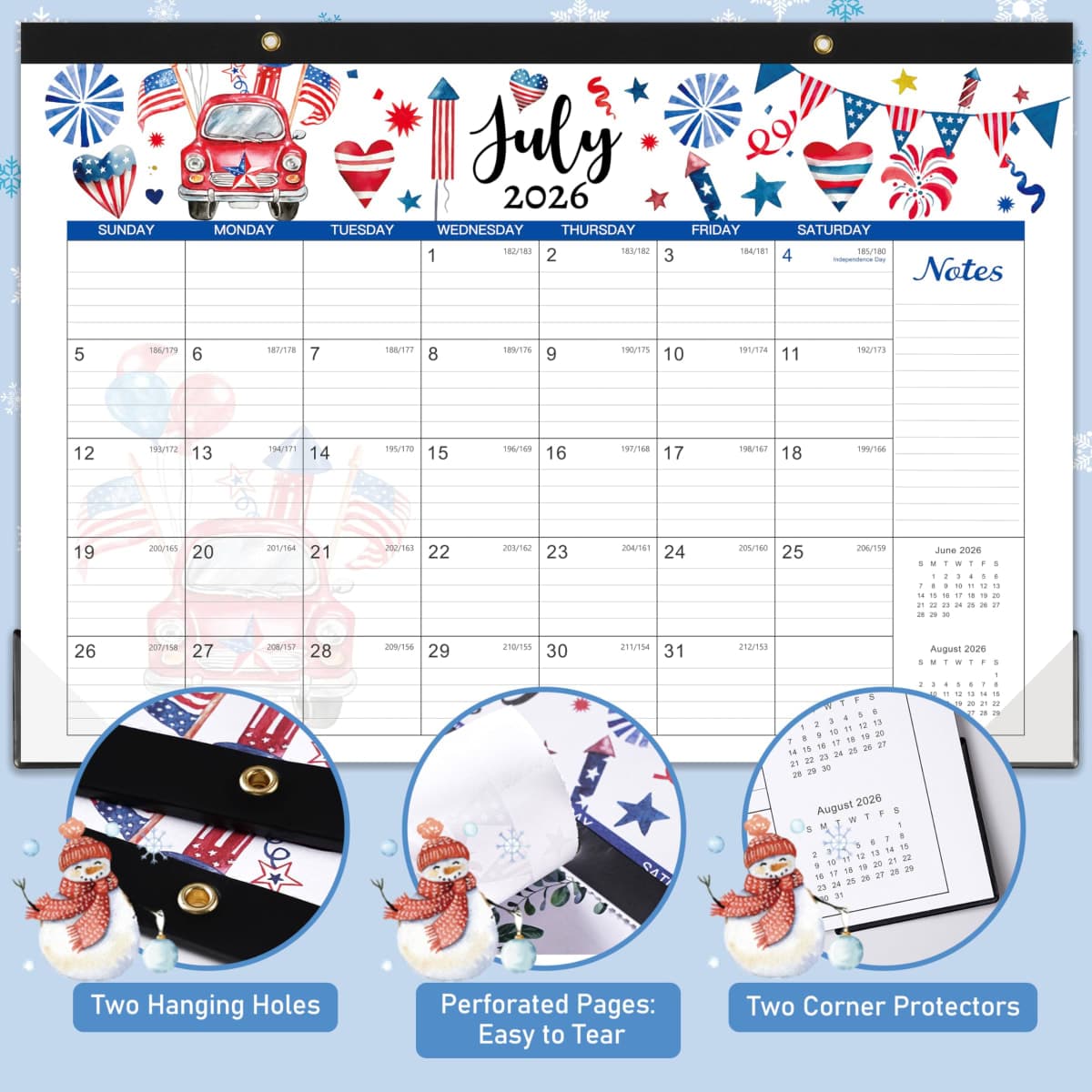 Desk Calendar 2025-2026, 18 Months Desk Calendar 2025-2026, July 2025 - December 2026, 17" x 12", 2025-2026 Desk Calendar Large Ruled Blocks for Planning thumbnail 2