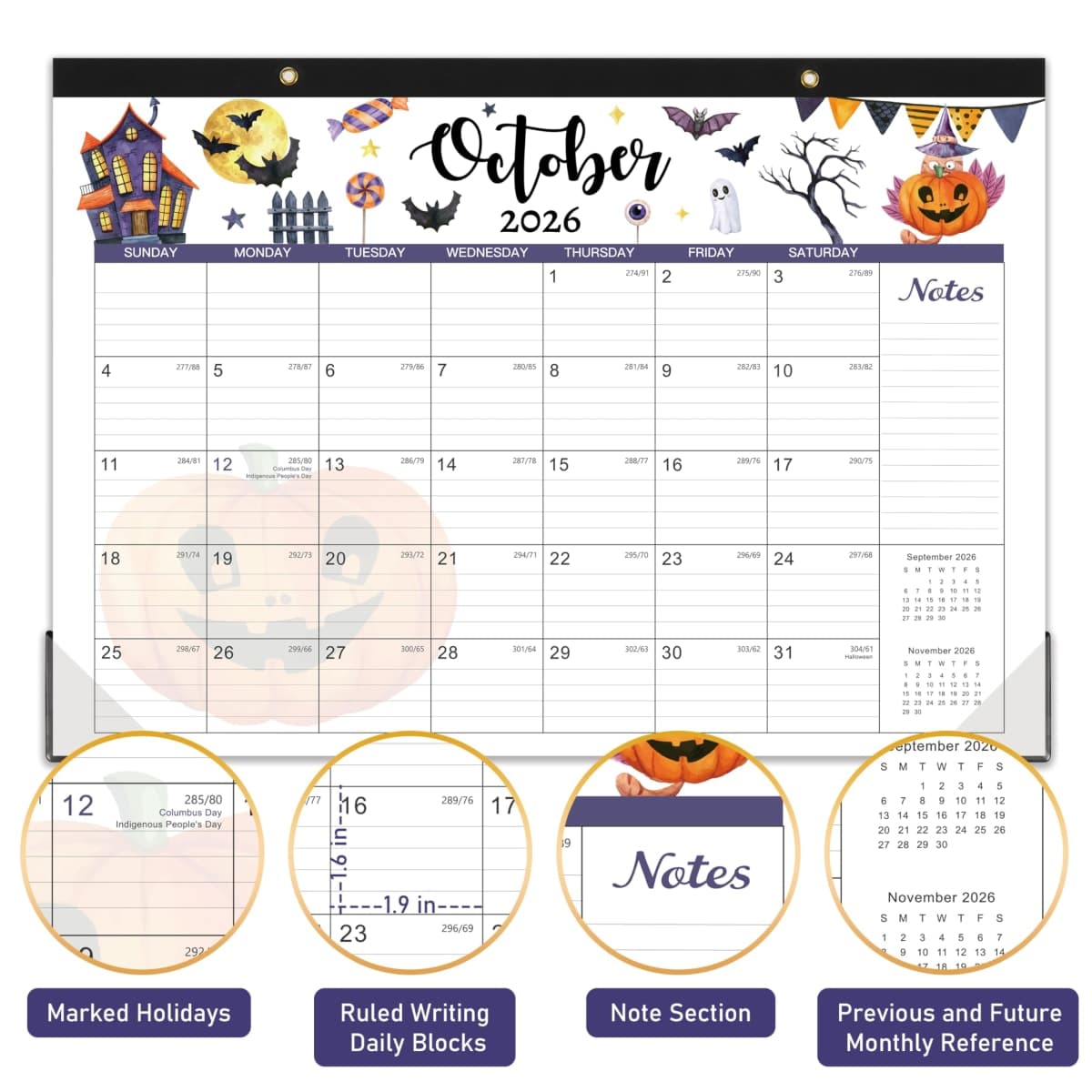 Desk Calendar 2025-2026, 18 Months Desk Calendar 2025-2026, July 2025 - December 2026, 17" x 12", 2025-2026 Desk Calendar Large Ruled Blocks for Planning thumbnail 3