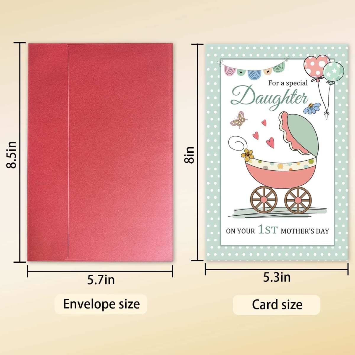 hvdler First Mother's Day Card for Daughter, Daughter 1st Mother's Day Card, New Mom Mothers Day Gift from Parents thumbnail 2
