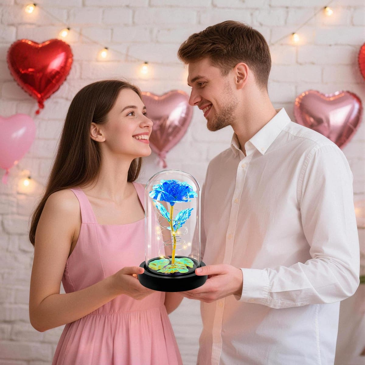 Childom Valentines Day Rose Gifts for Womens, Birthday Gifts for Women, Blue Colorful Artificial Flower Rose Gifts, Romantic Valentines Light Up Rose Flower Gifts, for Wife,Women, Her,Mothers thumbnail 4