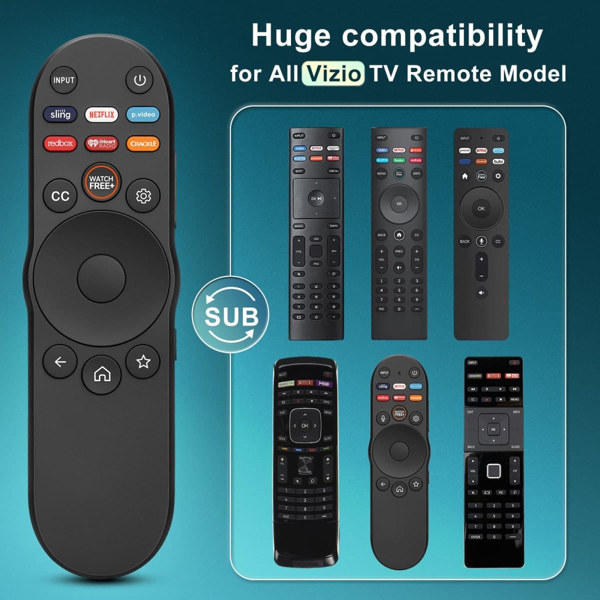 Universal Remote Control for Vizio Smart TV XRT270 XRT260 XRT140 XRT136 FHD 4K QLED UHD Smartcast Quantum Pro D/E/PX/P/M/V Series TV Remotes Replacement thumbnail 3