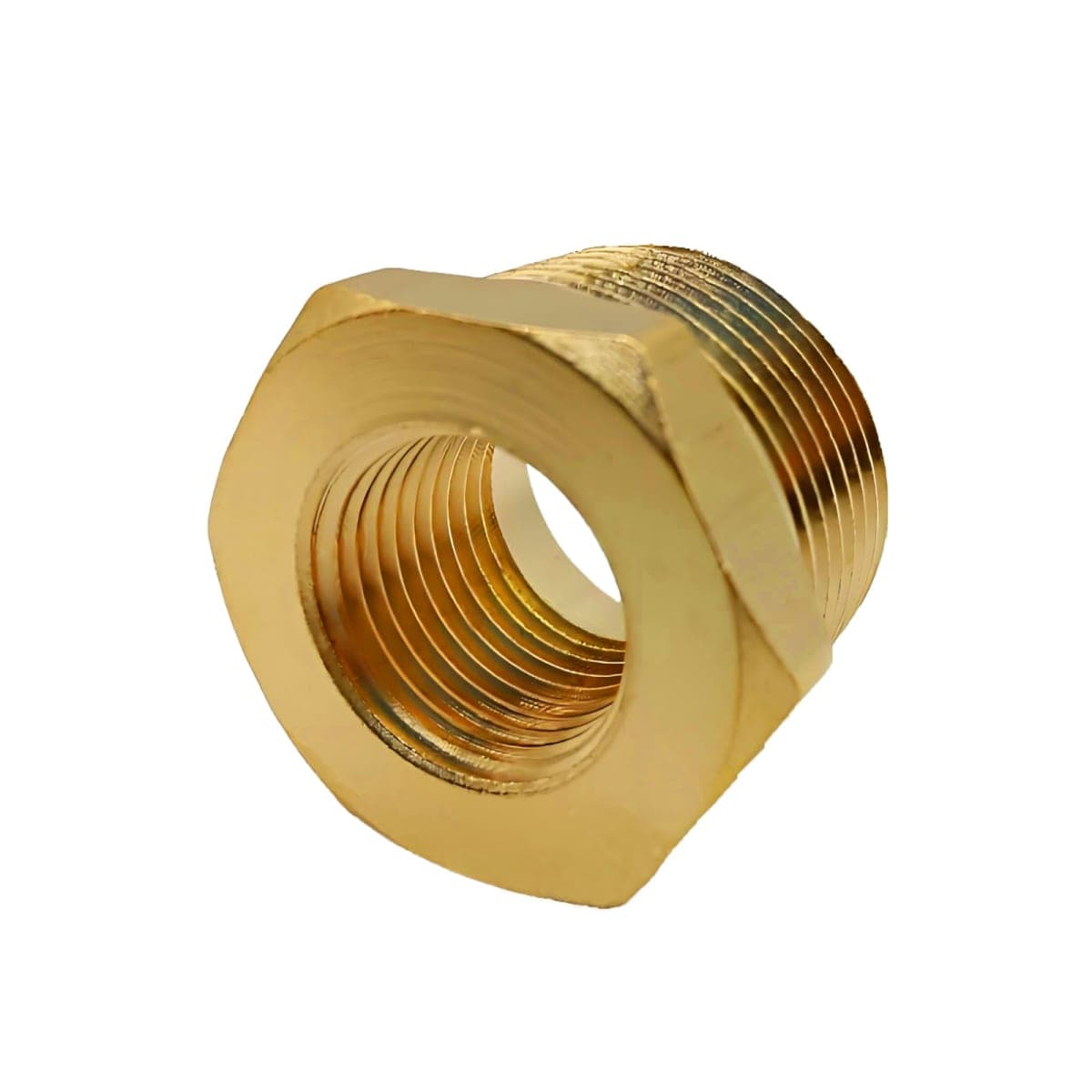 AMZDIAI Brass Reducer Bushing, 3/4" NPT Male to 3/8" NPT Female Thread, Hex Reducing Convert Adapter Pipe Fitting Connector for Water/Oil/Gas (6PCS) thumbnail 3