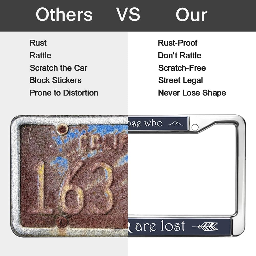 Not All Wander are Lost License Plate Frame Custom Travel Lover Gift License Plate Frame for Birthday Gift Adventure Saying Weather-Proof License Plate Frame with Mounting Kit thumbnail 4