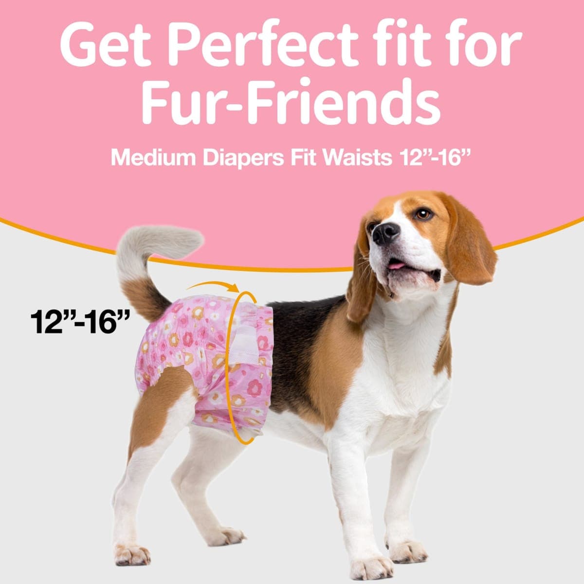 Pet Soft Dog Diapers Female, Disposable Doggie Diapers for Female Dogs, Puppy Diaper with Adjustable Foam Tail Hole(Pink,12M) thumbnail 5