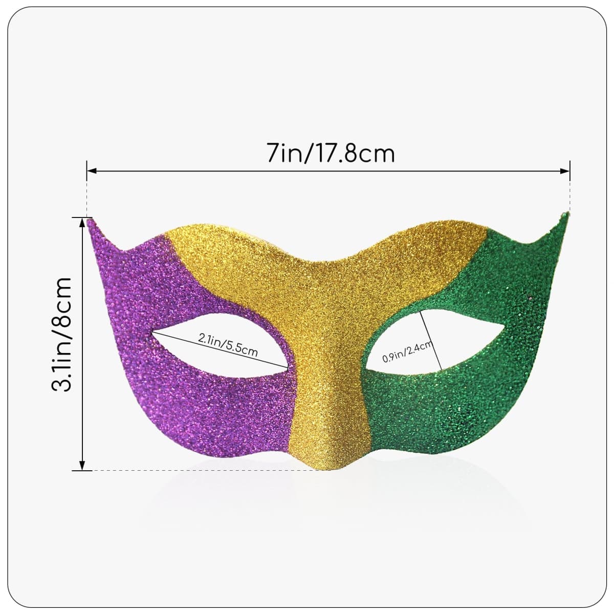 Wildarms Venetian Half Face Masks for Mardi Gras - Glitter Purple/Green/Yellow Masquerade Party Costumes (Color1) thumbnail 4