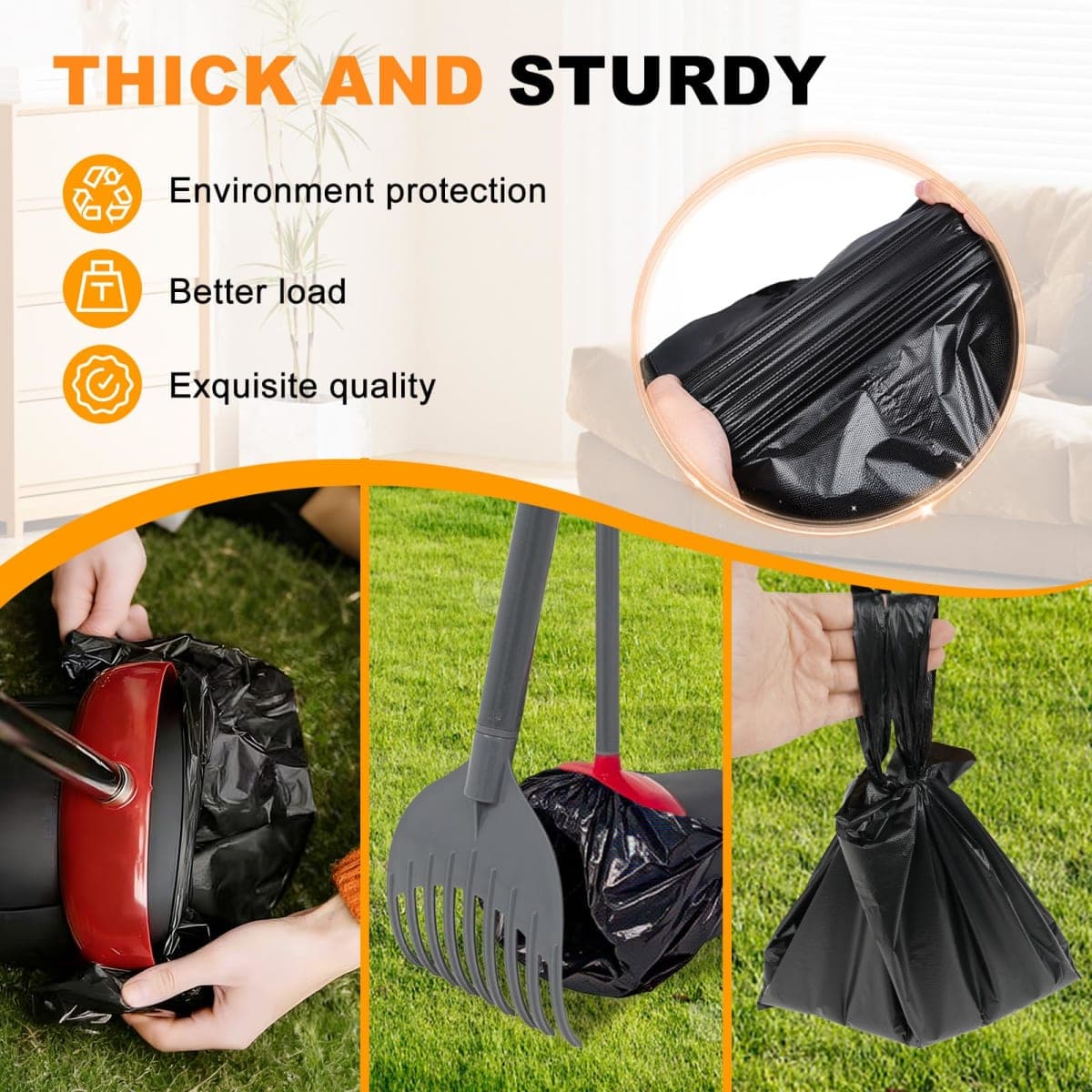 100 Count Dog Poop Bags Compatible with Arm & Hammer Pooper Scoopers, Thickened Pet Waste Bags with Easy-Tie Handles, Leak-Proof for Swivel Bin & Rake thumbnail 3