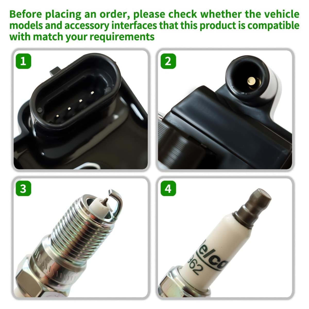 Yunnergo 8 Pack Square Ignition Coil & Spark Plug Wire 12556893 12558693 12570553 3859078 38590782 392889925 UF-271 Compatible with 1500 2500 3500 4.8L 5.3L 6.0L 8.1L 1999-2007 thumbnail 4