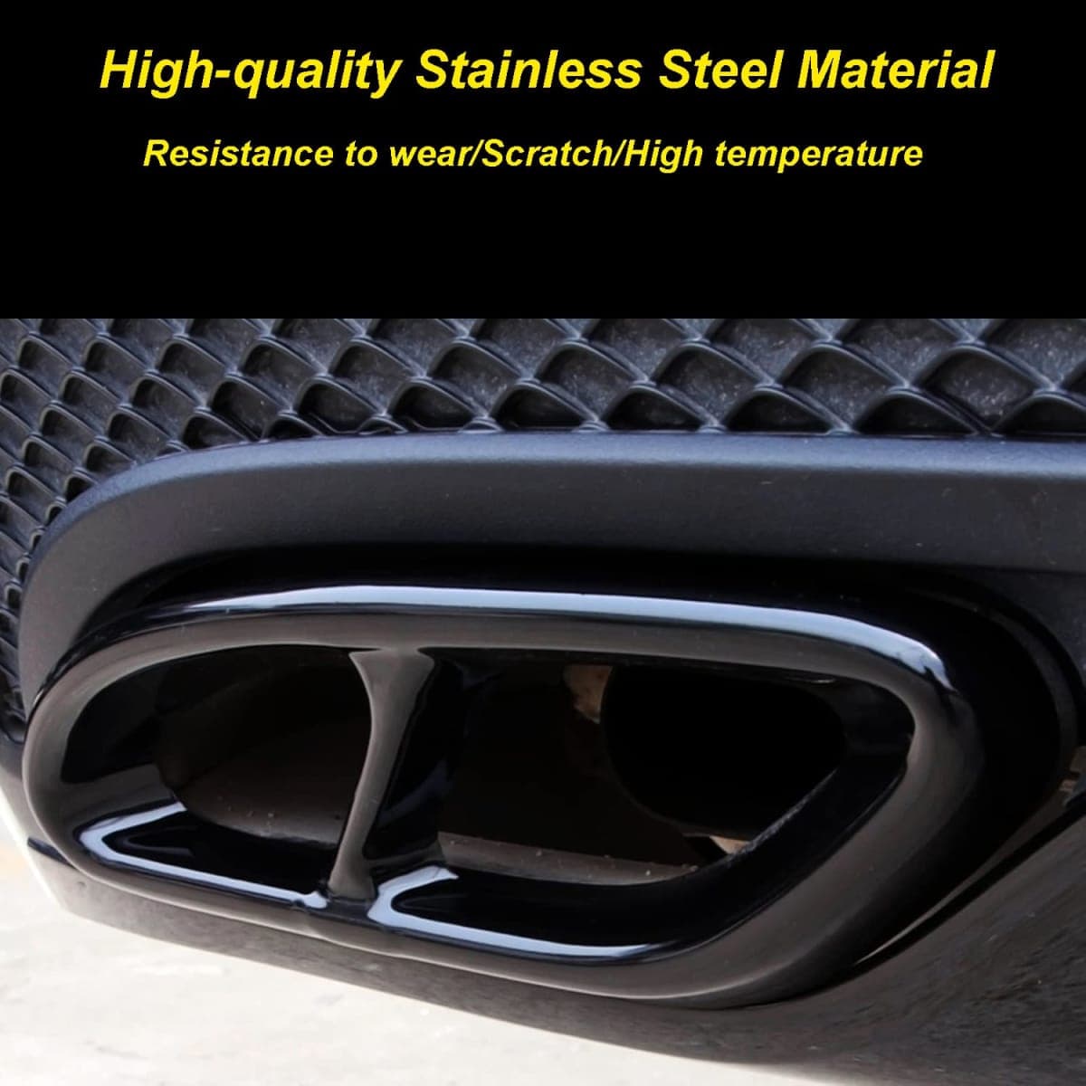 Exhaust Tail Muffler Tip for Mercedes Benz C Class w205, Rear Bumper Pipe Cover for Mercedes Benz E Class W212 W213 GLC Class X253(Black) thumbnail 3