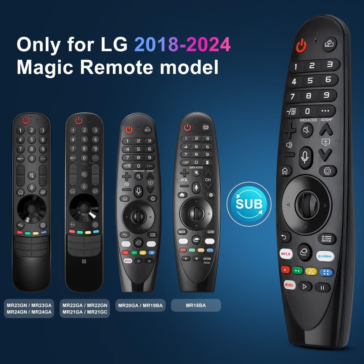 Voice Magic Remote AKB75855501 for LG OLED QNED NanoCell Webos Smart TV Magic Remote Control Replacement AN-MR20GA MR19BA MR21 MR22 MR23 MR24 GA GN GC MR18BA MR650A, with Pointer Function thumbnail 3