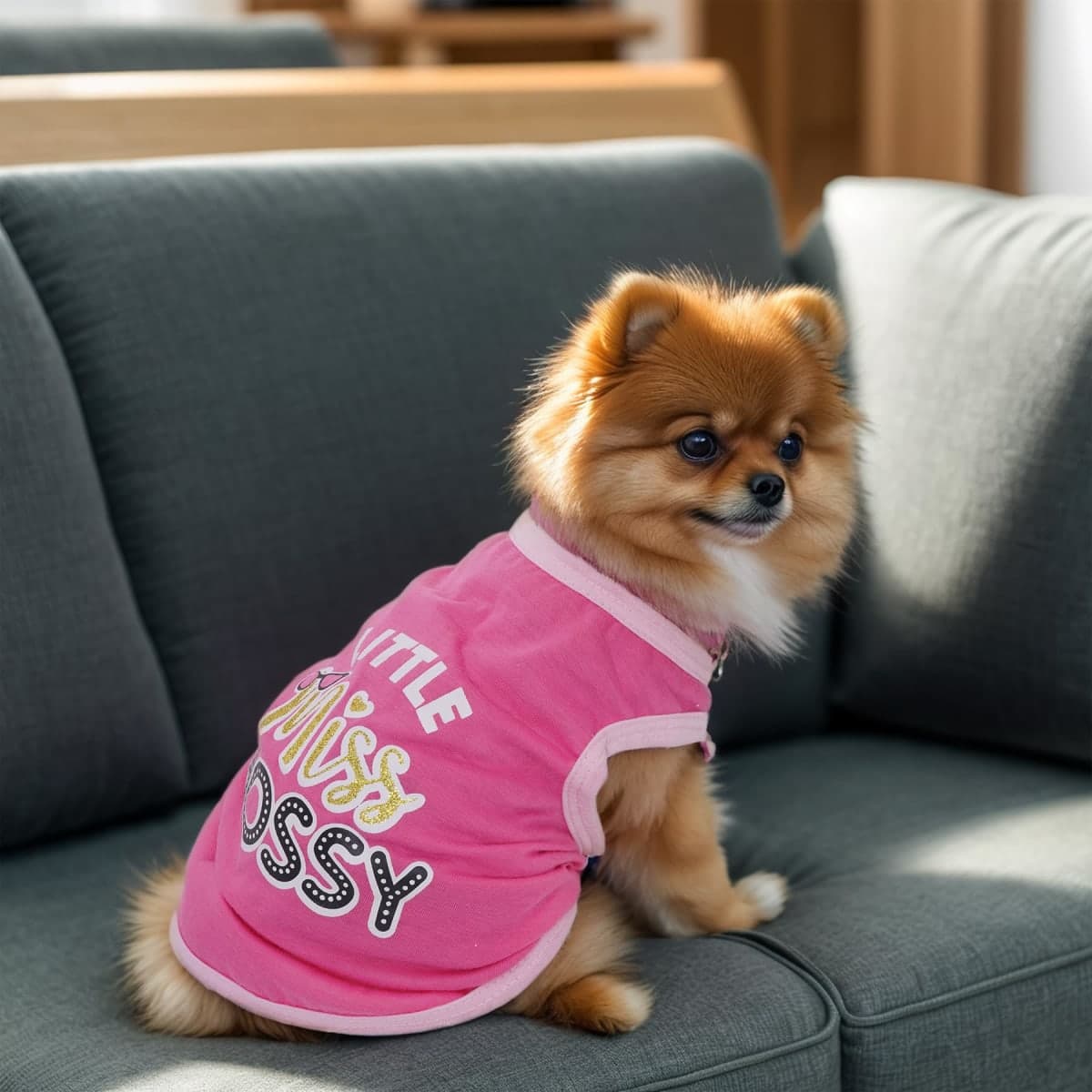 Pistha 4 Pack Dog Shirts Summer Printed Puppy Clothes Cute Sleeveless Pet T Shirts Dog Clothes for Small Medium Dogs Cats Girl(M) thumbnail 4