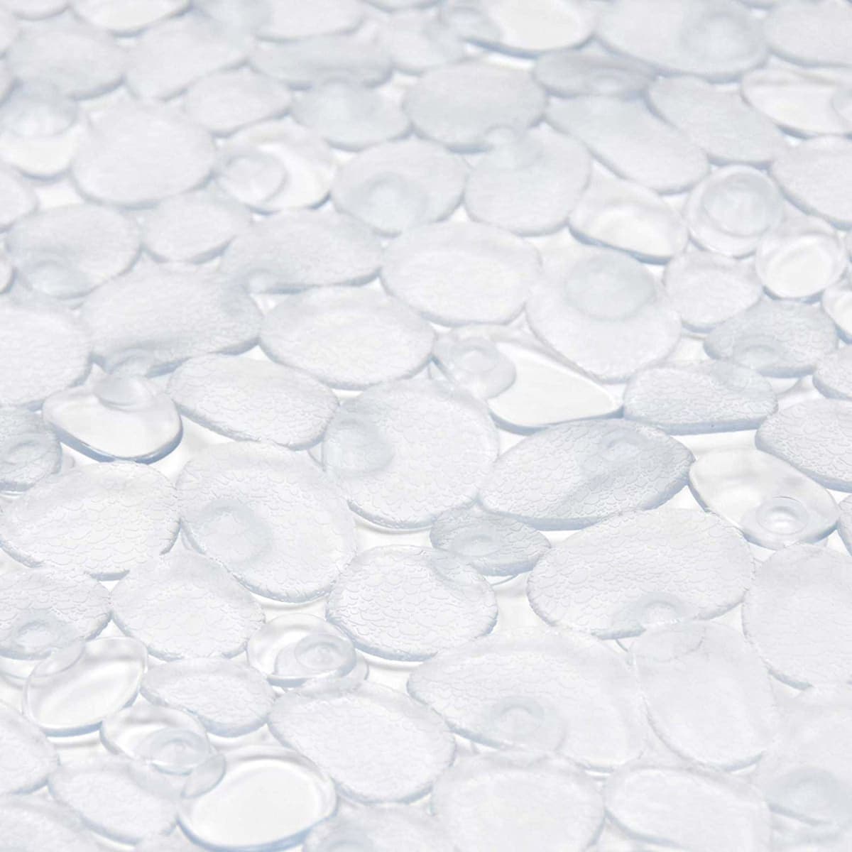 WELTRXE Pebbles Bath Mat,PVC Oval Tub Mats Non Slip Anti Mold for Kids,Elderly,27 x 14 Inch Clear Machine Washable Bathtub Mat with Suction Cups,Drain Holes,BPA Free thumbnail 5
