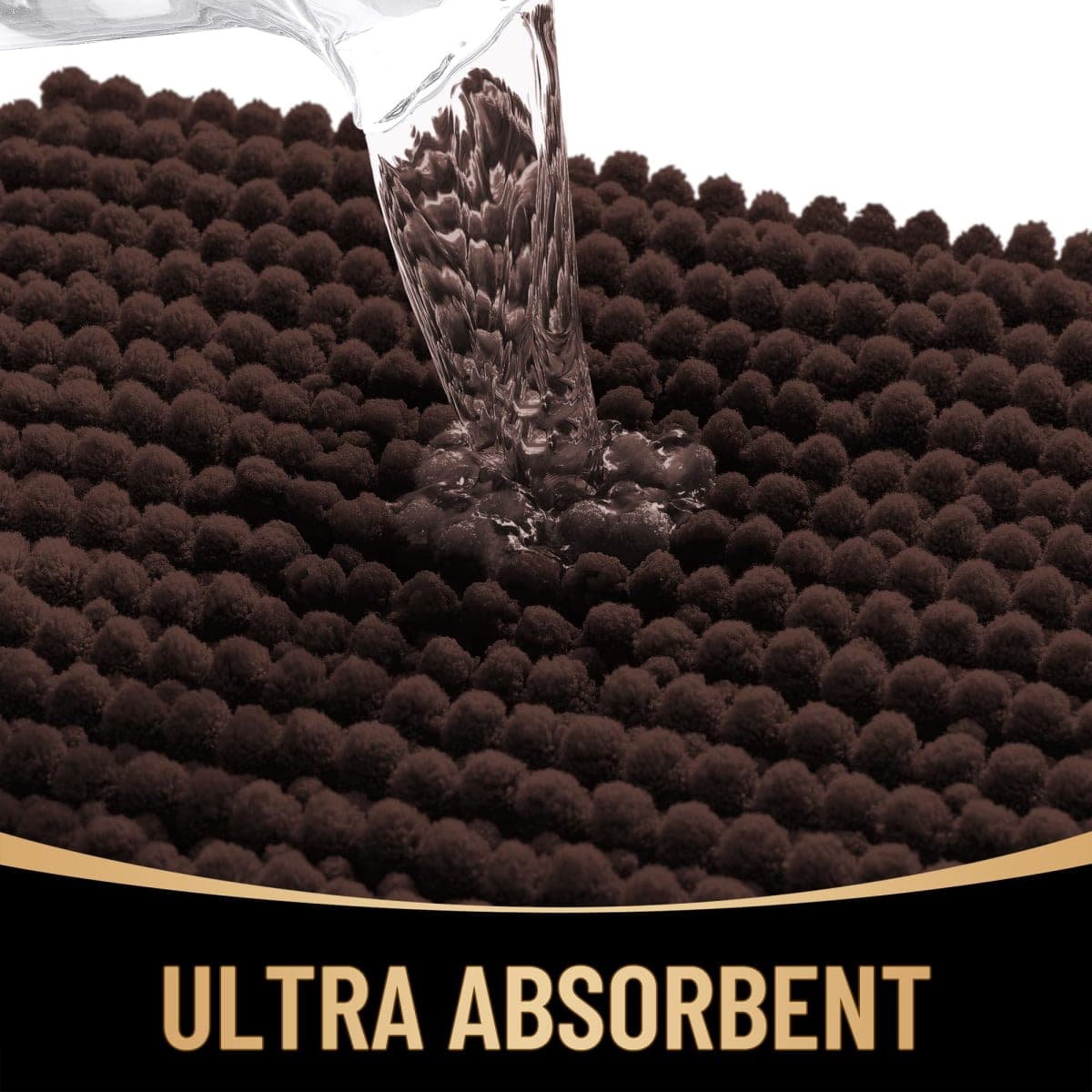 OLANLY Thick Bathroom Runner Rugs 47x17, Extra Soft Absorbent Chenille Bath Rugs, Rubber Backing, Machine Wash Dry, Long Bath Mats for Bathroom Floor, Tub and Shower, Home Decor Accessories, Brown thumbnail 3