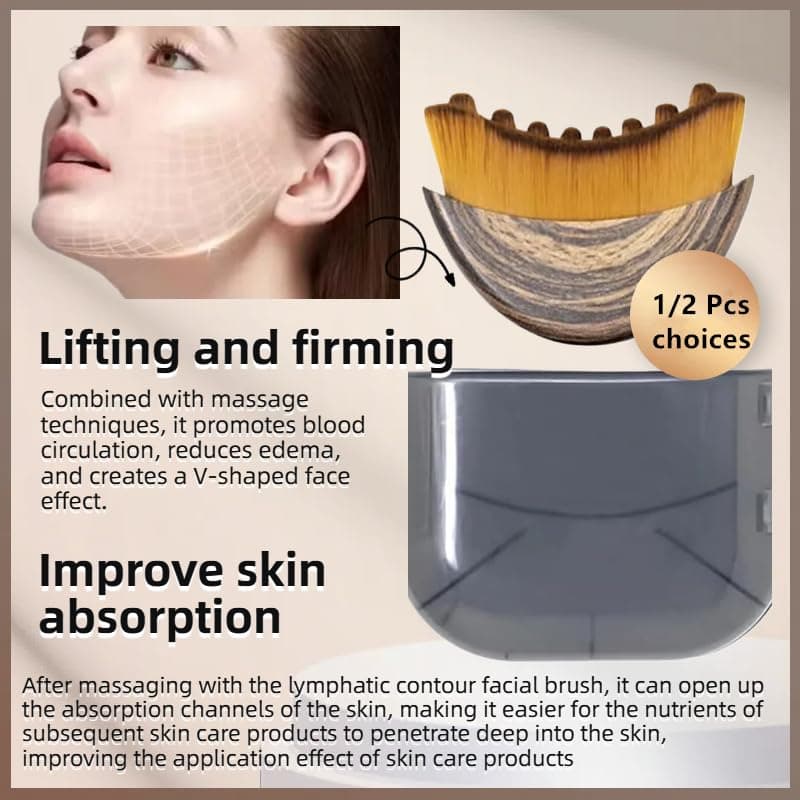 1/2 PCS Lymphatic Contour Face Brush for Sculpting – Anti-Puffiness, Detox & Lift, Improves Skin Glow & Absorption thumbnail 2